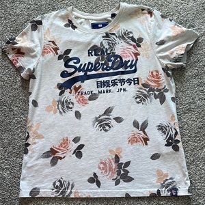 Superdry Floral T Shirt Foil Letters